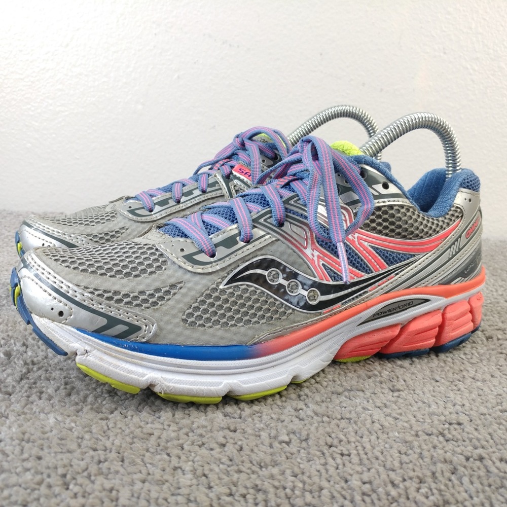 Saucony Omni 14 Womens Size 7 Running Shoes Gray Blue S10270-1 Athletic Sneakers